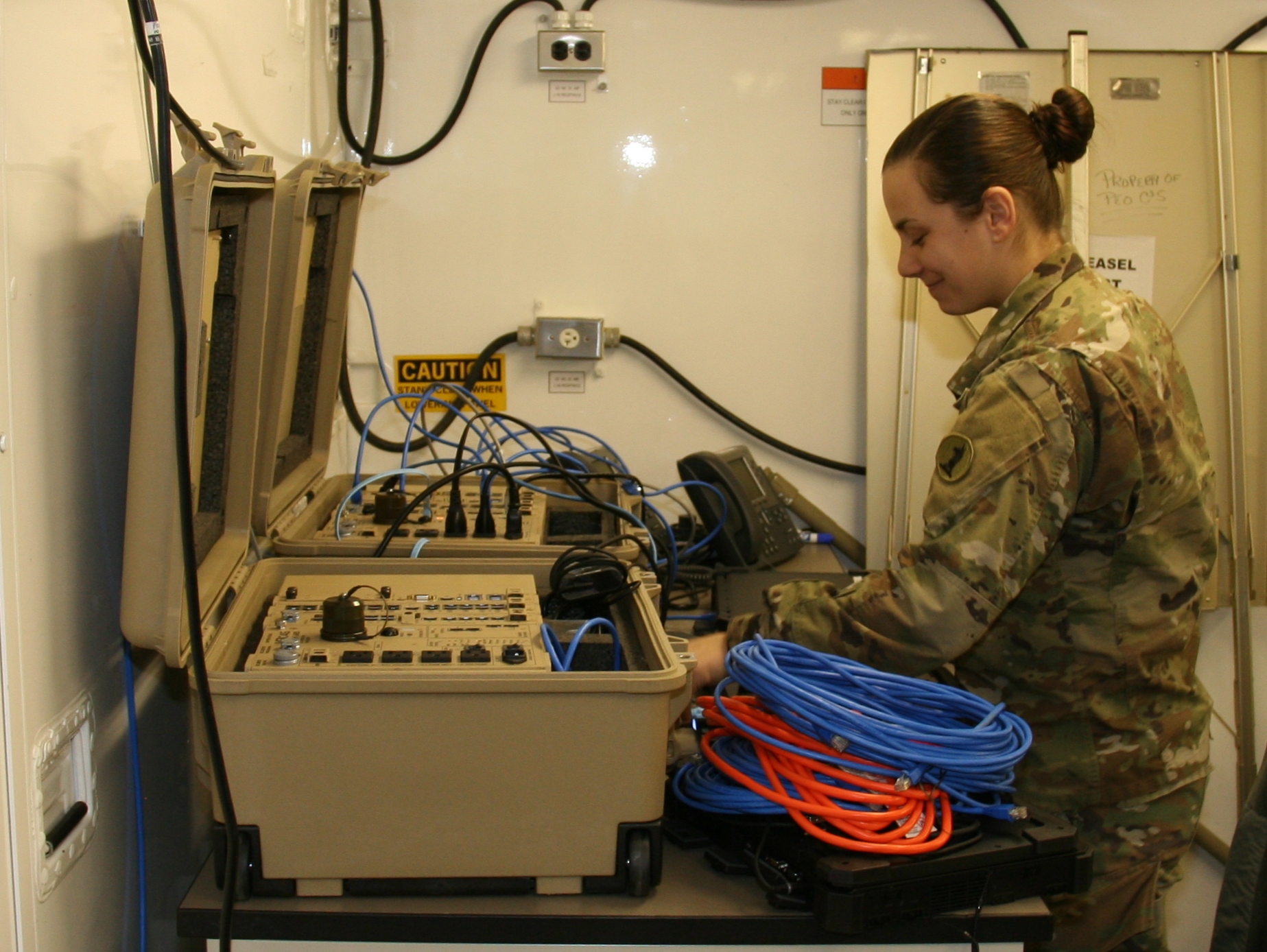 tech working with cables