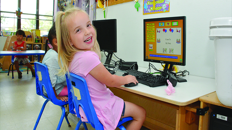 child in a classroom