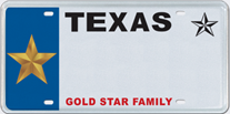 TX Gold Star License Plate