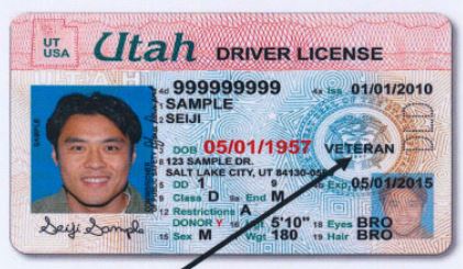 Utah Drivers License with veteran designation