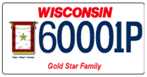 Wisconsin Gold Star Family License Plate