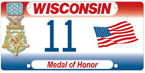 Wisconsin Medal of Honor License Plate