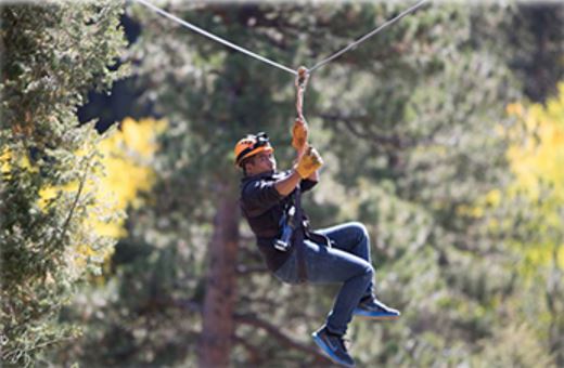 man on a zipline