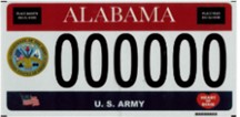 AL Army License Plate