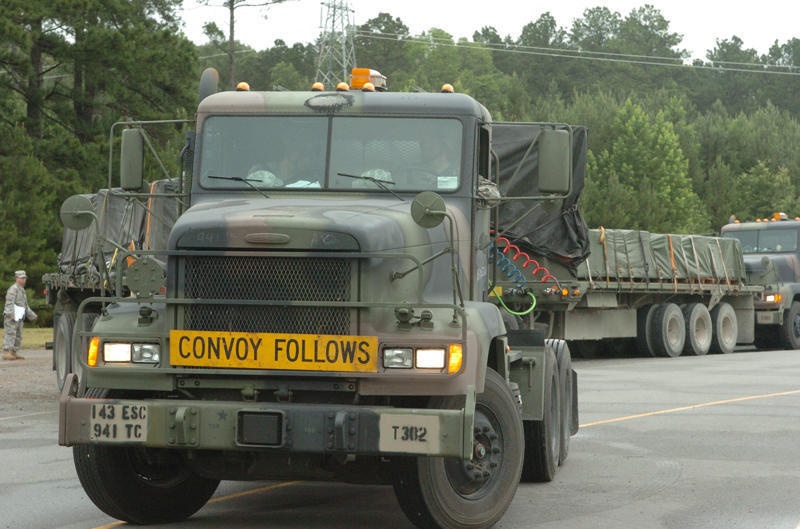 Convoy of trucks