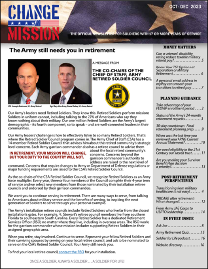 Change of Mission Newsletter