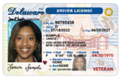 Delaware Drivers License with veteran disignation