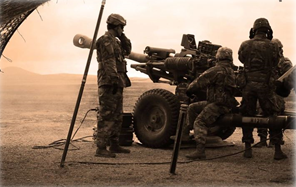 Artillary being fired