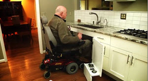 disabled veteran at the sink