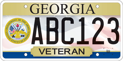 Georgia Army Veteran License Plate
