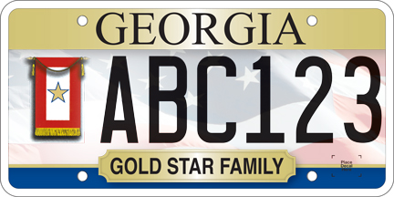 Georgia Gold Star Family License Plate