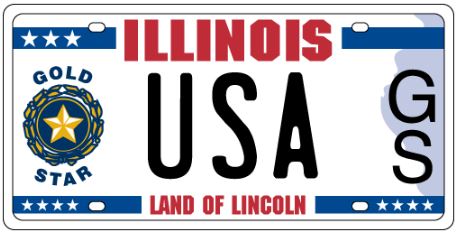 Illinois Gold Star License Plate