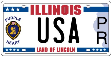 Illinois Purple Heart License Plate