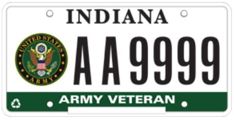 Indiana Army Veteran plate