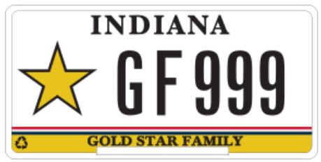 Indiana Gold Star family plate