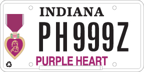 Indiana Purple Heart plate