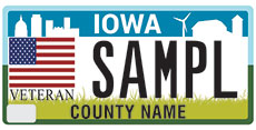 Iowa Veteran License Plate