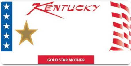 Kentucky Gold star mother plate