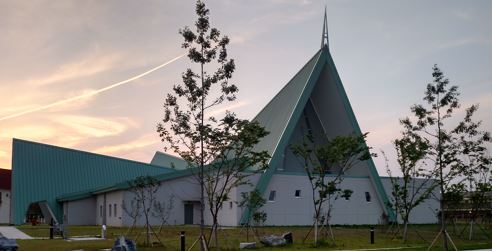 church at sunset