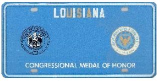 Louisiana Medal of Honor License Plate