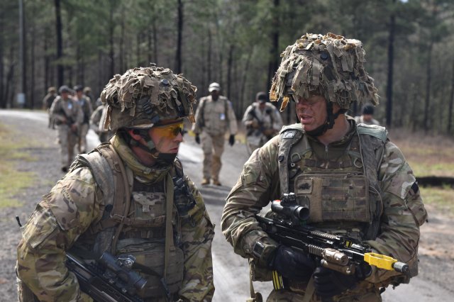 two soliders training