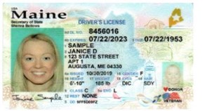 Maine Drivers License with Veteran Designation