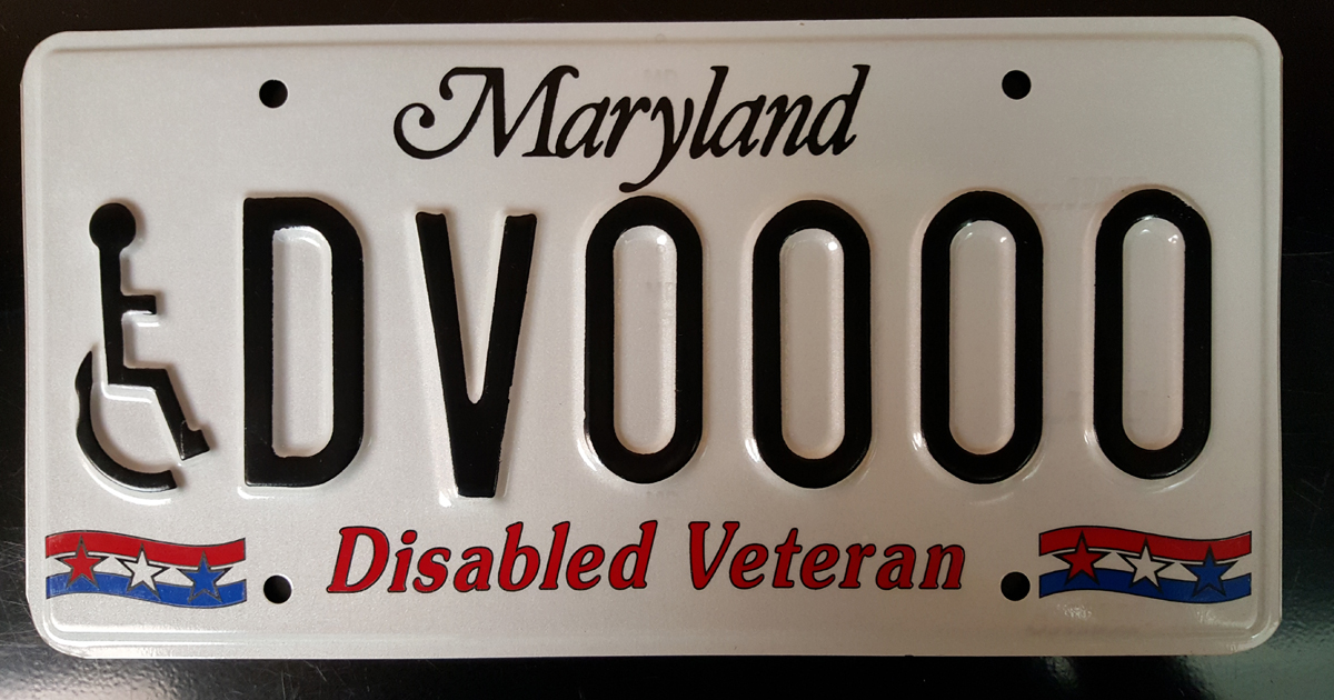 Maryland Disabled Veteran Plate