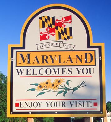 Maryland Welcomes You sign