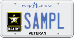 Michigan Veteran License Plate