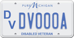 Michigan Disabled Veteran License Plate