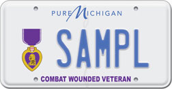 Michigan Purple Heart License Plate