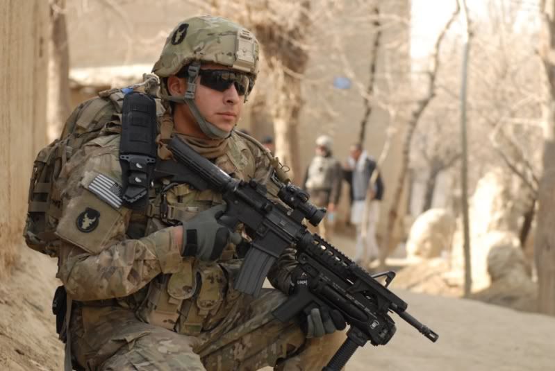 Soldier in full gear