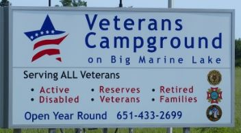 Veterans Campground sign