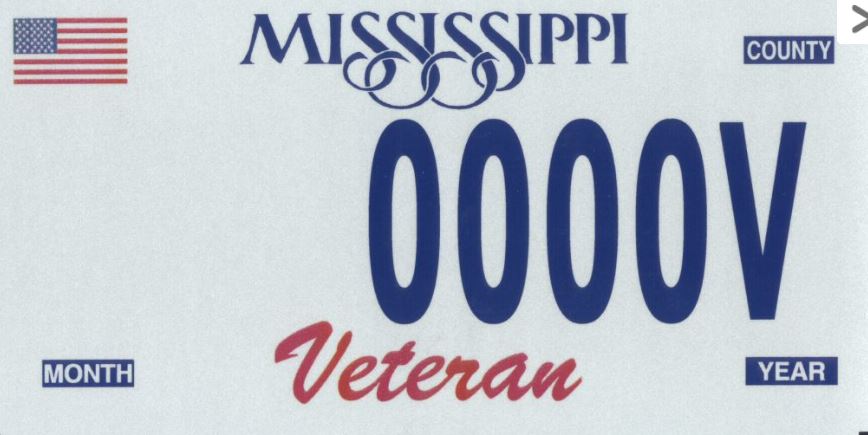 Mississippi Disabled Veteran License Plate