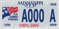 Mississippi Disabled Veteran License Plate