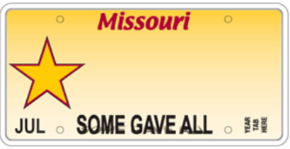 Missouri Gold Star plate