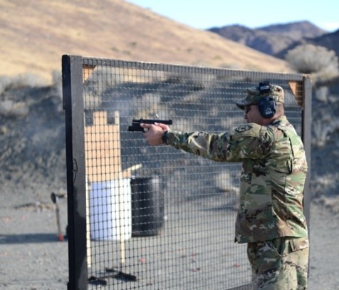 Soldier at the shooting range