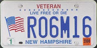 NH Veteran License Plate