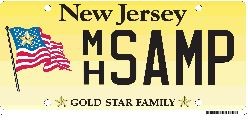NJ Gold Star Family Plate