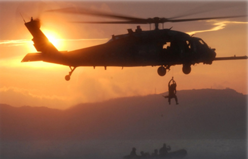 repelling out of a helicopter