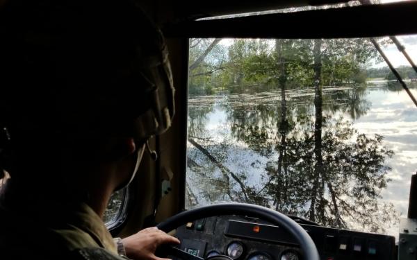 ARNG driving a truck