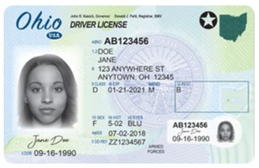 Ohio drivers license with Veteran ID