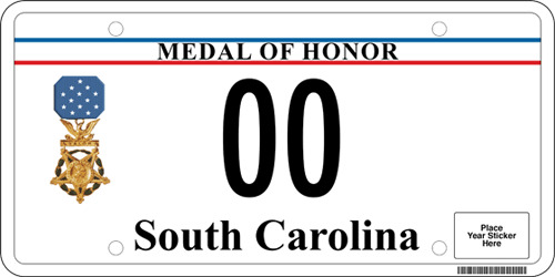 South Carolinia Medal of Honor License Plate