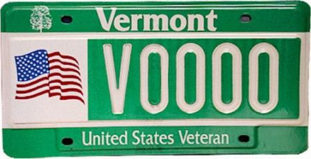 Vermont US Veteran Plate