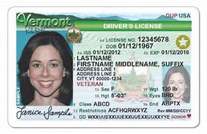 Vermont drivers license with veteran designation