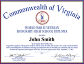 Common Wealth of Virginia Diploma