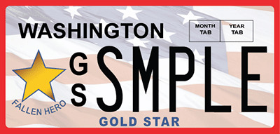 Washington Gold Star Family License Plate