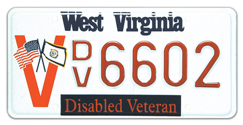 West Virginia Disable Veteran Plate