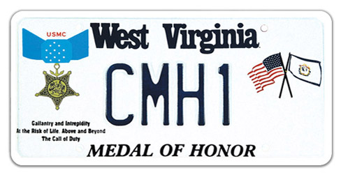 West Virginia Medal of Honor License Plate