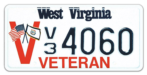 West Virginia Veteran License Plate